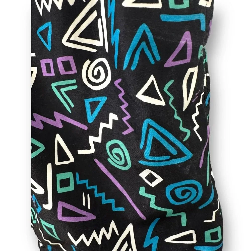 Carbon 90s Retro Vintage Style Men’s Swim Trunks Black Blue Purple XL
